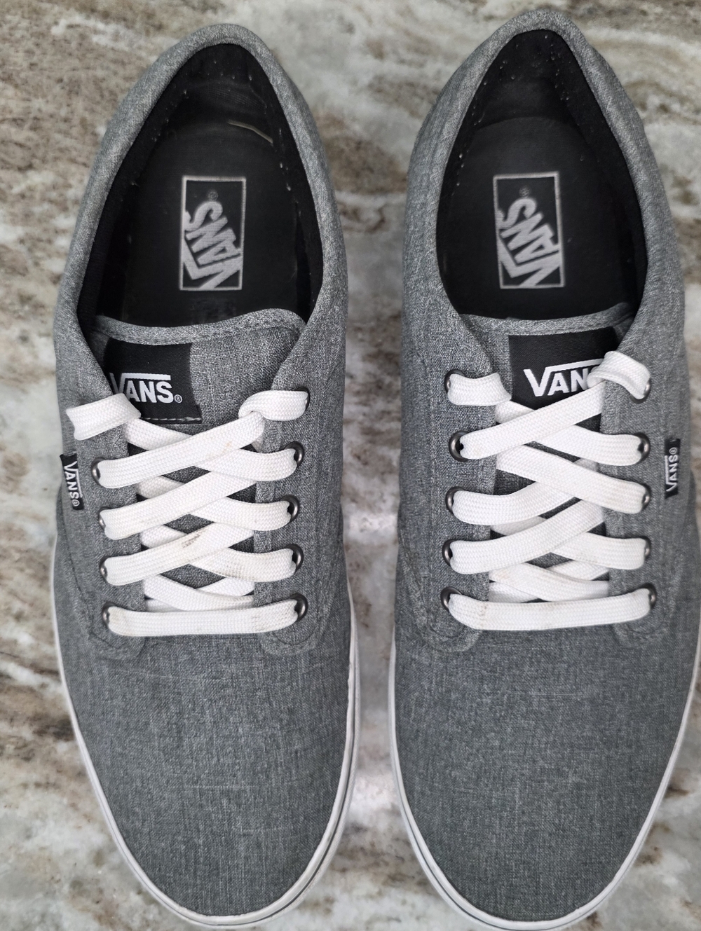 Vans Atwood Sneakers Grey/White Canvas Tennis Shoes Men's Size 13 - Picture 6 of 10